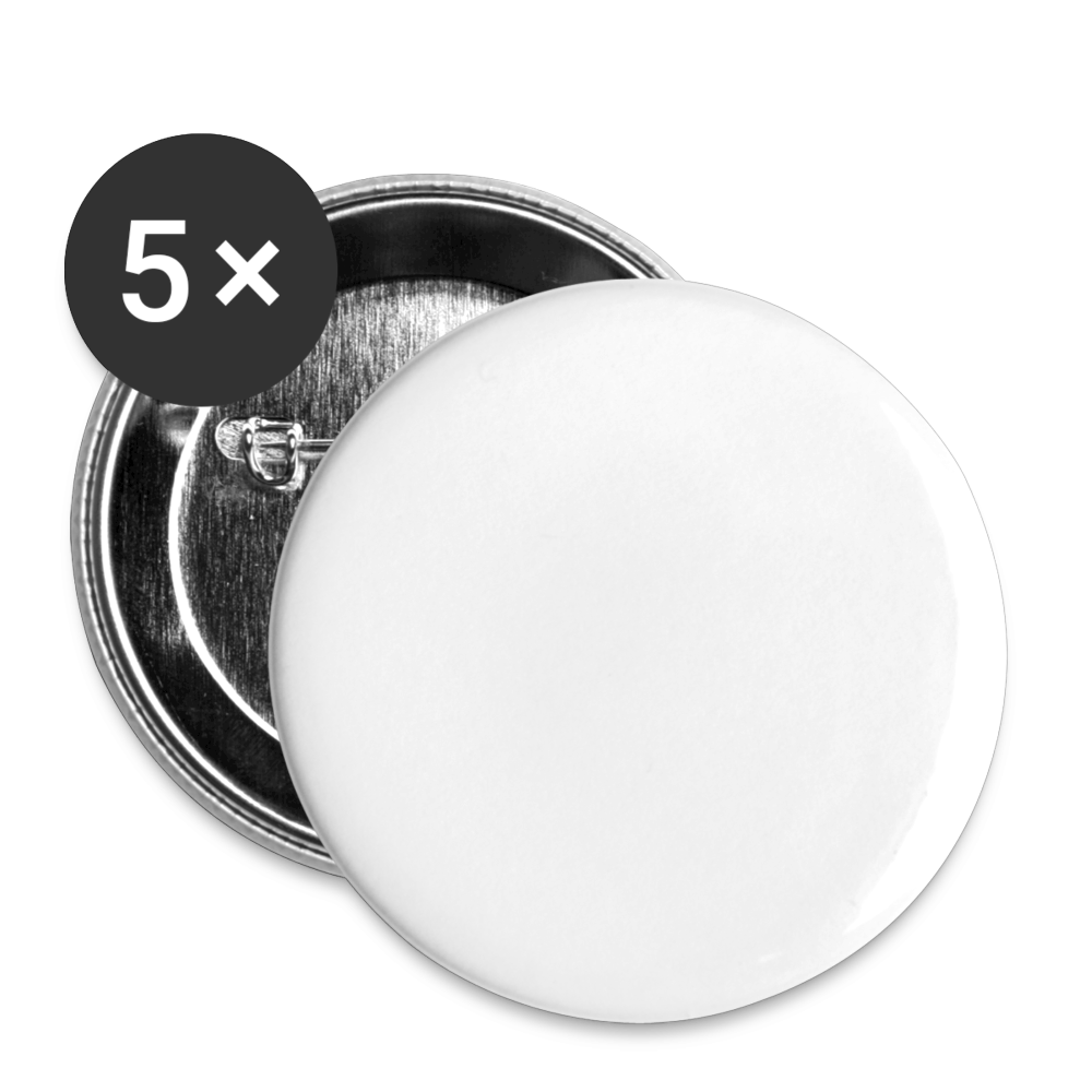 Buttons groß 56 mm (5er Pack) - Weiß