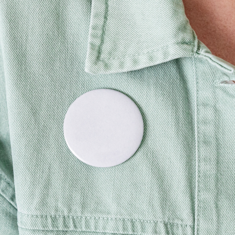 Buttons groß 56 mm (5er Pack) - Weiß