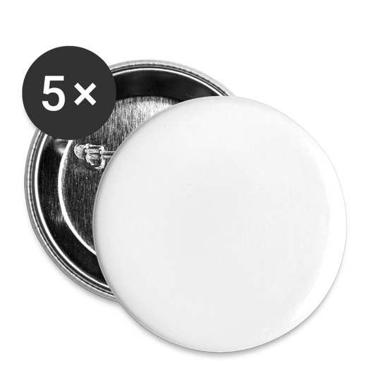 Buttons klein 25 mm (5er Pack) - Weiß